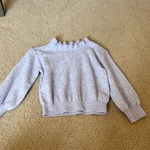 GAP Lavender Ruffle Mock Neck Sweater